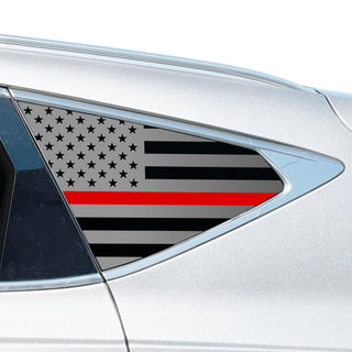 Buy thin-red-line American Flag Quarter Window Decal for Genesis GV80 SUV 2021-2026 – Precut Matte Black Vinyl