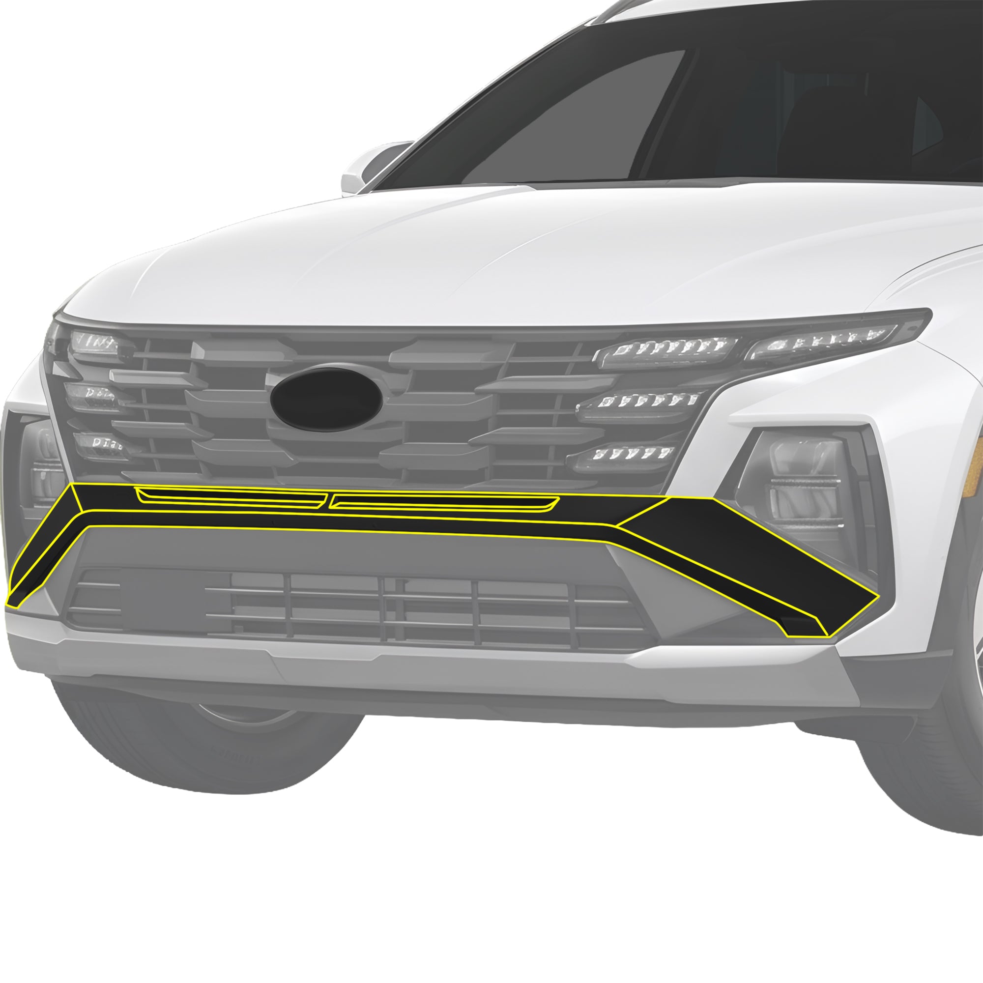 Hyundai Tucson 2022-2026 Window Trim Blackout Chrome Delete Kit – Precut Gloss Black Vinyl Overlays