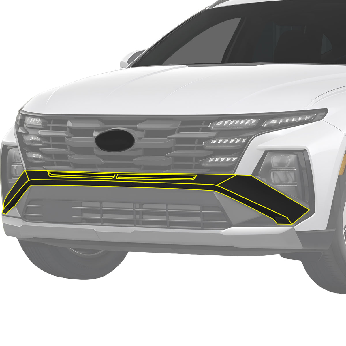 Hyundai Tucson 2022-2026 Window Trim Blackout Chrome Delete Kit – Precut Gloss Black Vinyl Overlays