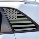 Fits Kia Sorento 2011-2015 Quarter Window American Flag Vinyl Decal Stickers - Matte Black