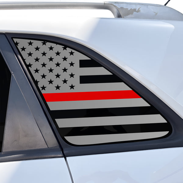 Fits Kia Sorento 2011-2015 Quarter Window American Flag Vinyl Decal Stickers - Matte Black