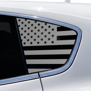 Fits Maserati Levante 2017-2024 Quarter Window American Flag Vinyl Decal Stickers - Matte Black