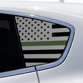 Buy thin-green-line Fits Maserati Levante 2017-2024 Quarter Window American Flag Vinyl Decal Stickers - Matte Black