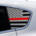 Fits Maserati Levante 2017-2024 Quarter Window American Flag Vinyl Decal Stickers - Matte Black