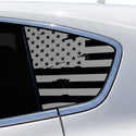 Fits Maserati Levante 2017-2024 Quarter Window American Flag Vinyl Decal Stickers - Matte Black
