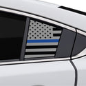 Fits Mazda Mazda6 2014-2021 Quarter Window American Flag Vinyl Decal Stickers - Matte Black