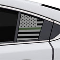 Fits Mazda Mazda6 2014-2021 Quarter Window American Flag Vinyl Decal Stickers - Matte Black