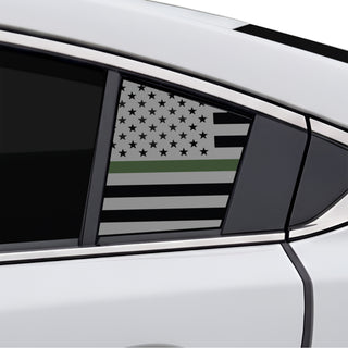 Buy thin-green-line Fits Mazda Mazda6 2014-2017 Quarter Window American Flag Vinyl Decal Stickers - Matte Black