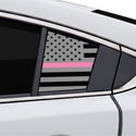 Fits Mazda Mazda6 2014-2021 Quarter Window American Flag Vinyl Decal Stickers - Matte Black