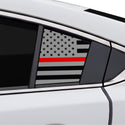 Fits Mazda Mazda6 2014-2021 Quarter Window American Flag Vinyl Decal Stickers - Matte Black