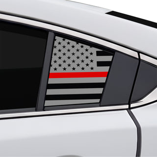 Buy thin-red-line Fits Mazda Mazda6 2014-2017 Quarter Window American Flag Vinyl Decal Stickers - Matte Black