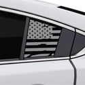 Fits Mazda Mazda6 2014-2021 Quarter Window American Flag Vinyl Decal Stickers - Matte Black