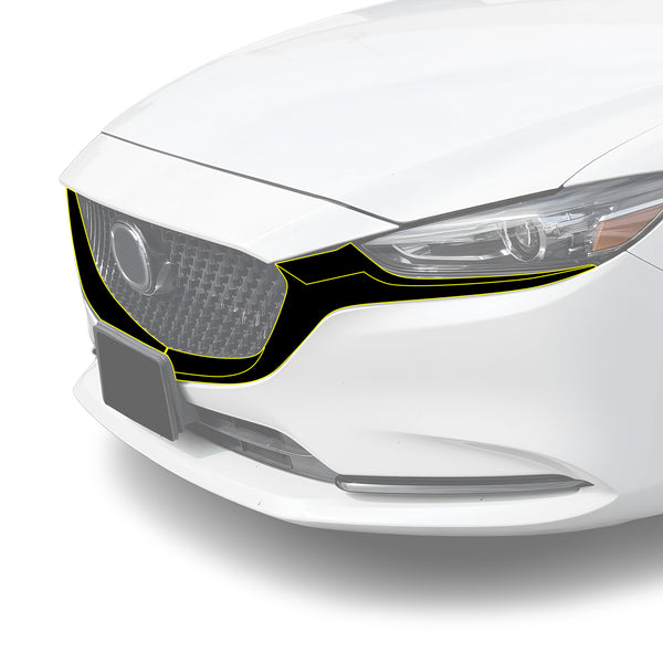 Fits Mazda Mazda6 2014-2017 Vinyl Chrome Delete Grille Blackout Decal Stickers Overlay Film