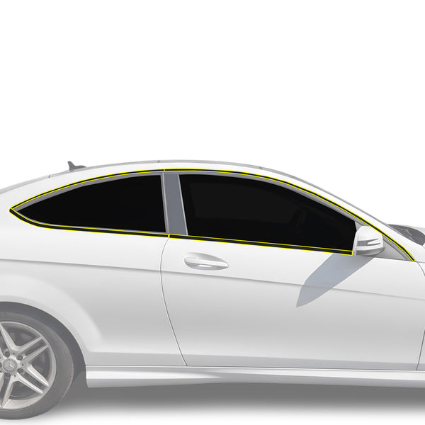 Fits Mercedes-Benz C250 2012-2015 Vinyl Chrome Delete Grille Blackout Decal Stickers Overlay Film