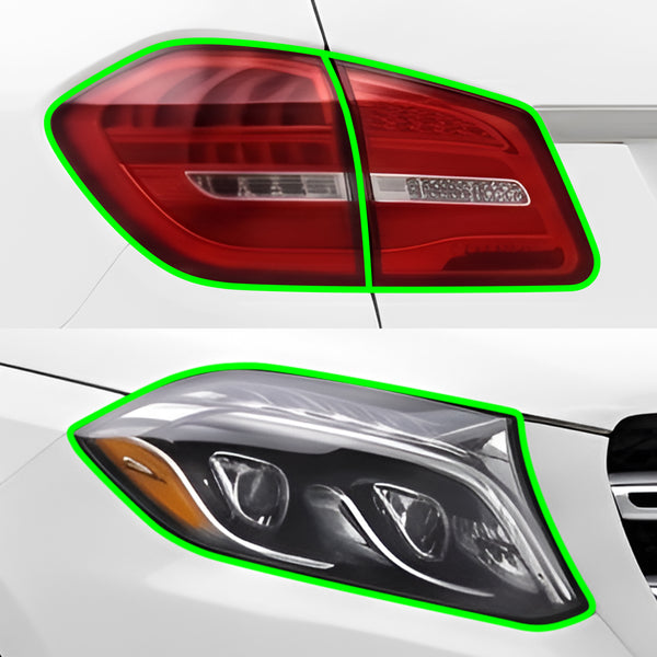 Mercedes-Benz GLS 2017-2019 Dark Smoke Headlight & Taillight Tint Kit – Precut Vinyl Lens Overlays Film