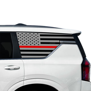 Buy thin-red-line American Flag Quarter Window Decal for Nissan Armada 2025-2026 – Precut Matte Black Vinyl