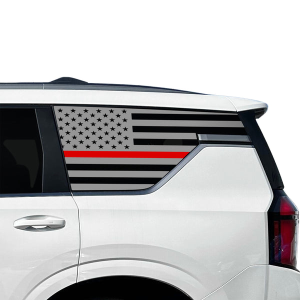 American Flag Quarter Window Decal for Nissan Armada 2025-2026 – Precut Matte Black Vinyl