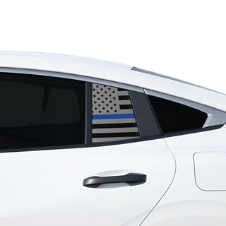 Buy thin-blue-line American Flag Quarter Window Decal for Nissan Sentra 2026+ – Precut Matte Black Vinyl