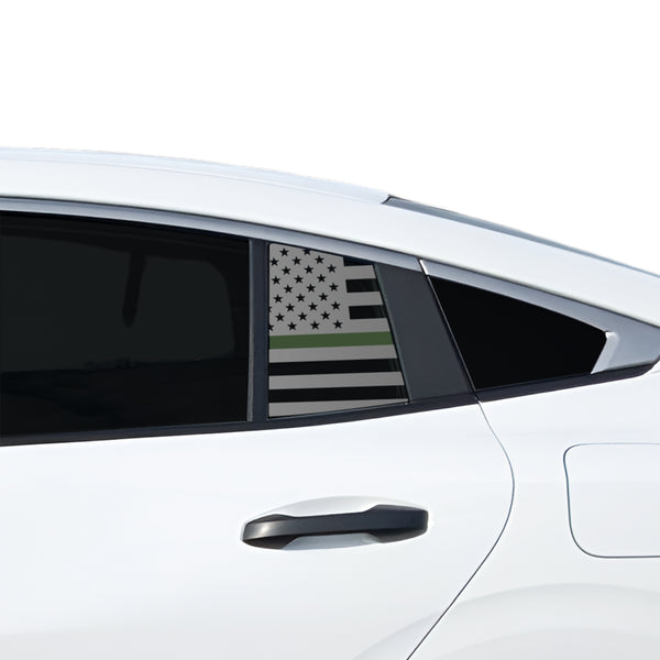 American Flag Quarter Window Decal for Nissan Sentra 2026+ – Precut Matte Black Vinyl