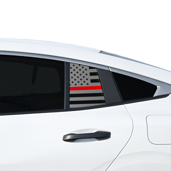 American Flag Quarter Window Decal for Nissan Sentra 2026+ – Precut Matte Black Vinyl