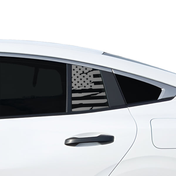 American Flag Quarter Window Decal for Nissan Sentra 2026+ – Precut Matte Black Vinyl