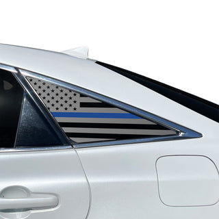 Buy thin-blue-line American Flag Quarter Window Decal for Toyota Avalon 2019-2022 – Precut Matte Black Vinyl