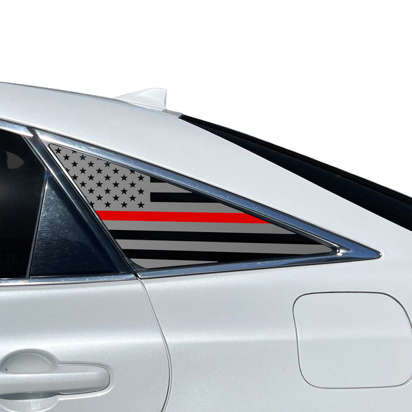 American Flag Quarter Window Decal for Toyota Avalon 2019-2022 – Precut Matte Black Vinyl