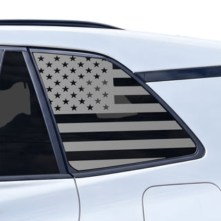 American Flag Quarter Window Decal for Toyota RAV4 2026-2027 – Precut Matte Black Vinyl