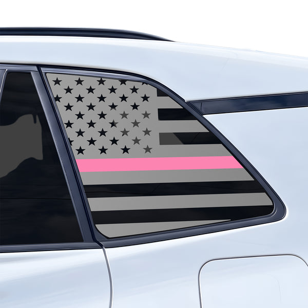 American Flag Quarter Window Decal for Toyota RAV4 2026-2027 – Precut Matte Black Vinyl