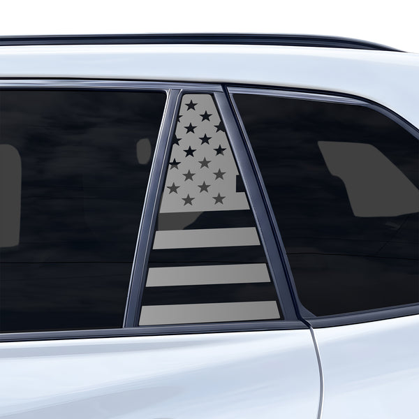 American Flag Quarter Window Decal for Toyota RAV4 2026-2027 – Precut Matte Black Vinyl