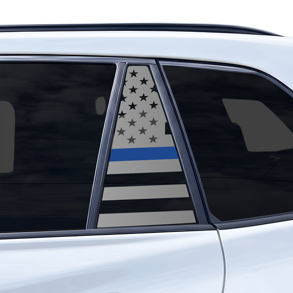American Flag Quarter Window Decal for Toyota RAV4 2026-2027 – Precut Matte Black Vinyl