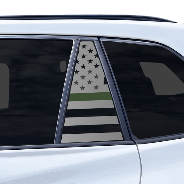 American Flag Quarter Window Decal for Toyota RAV4 2026-2027 – Precut Matte Black Vinyl