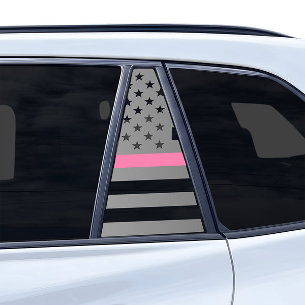American Flag Quarter Window Decal for Toyota RAV4 2026-2027 – Precut Matte Black Vinyl