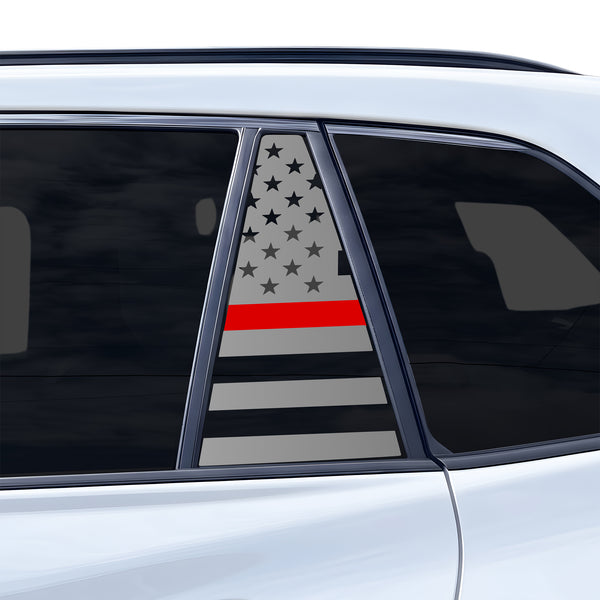 American Flag Quarter Window Decal for Toyota RAV4 2026-2027 – Precut Matte Black Vinyl