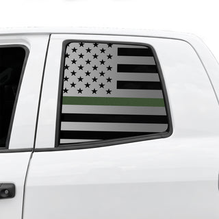 Buy thin-green-line American Flag Rear Window Decal for Toyota Tundra 2007-2021 – Precut Matte Black Vinyl