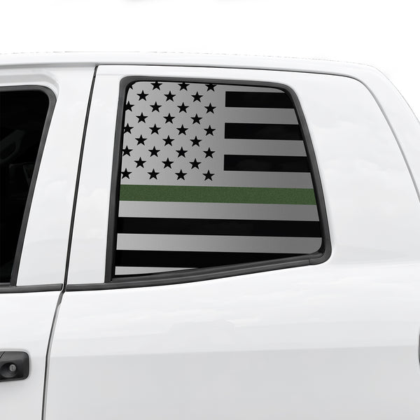 American Flag Rear Window Decal for Toyota Tundra 2007-2021 – Precut Matte Black Vinyl