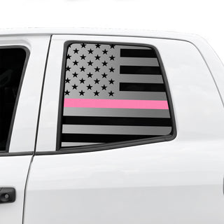Buy thin-pink-line American Flag Rear Window Decal for Toyota Tundra 2007-2021 – Precut Matte Black Vinyl
