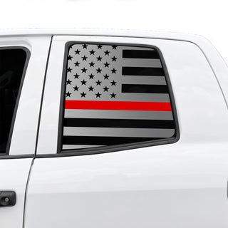 Buy thin-red-line American Flag Rear Window Decal for Toyota Tundra 2007-2021 – Precut Matte Black Vinyl