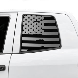 Buy distressed-black American Flag Rear Window Decal for Toyota Tundra 2007-2021 – Precut Matte Black Vinyl