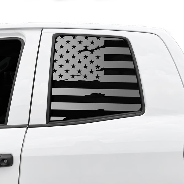 American Flag Rear Window Decal for Toyota Tundra 2007-2021 – Precut Matte Black Vinyl