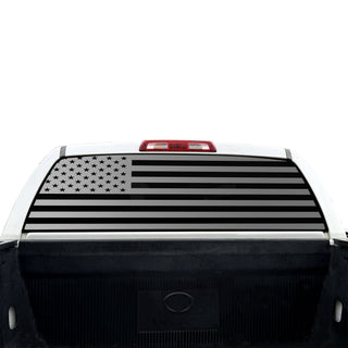 American Flag Rear Window Decal for Toyota Tundra 2007-2021 – Precut Matte Black Vinyl