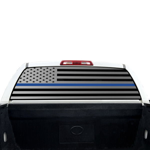 American Flag Rear Window Decal for Toyota Tundra 2007-2021 – Precut Matte Black Vinyl