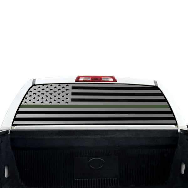 American Flag Rear Window Decal for Toyota Tundra 2007-2021 – Precut Matte Black Vinyl