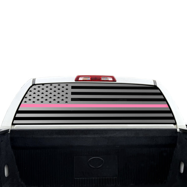 American Flag Rear Window Decal for Toyota Tundra 2007-2021 – Precut Matte Black Vinyl