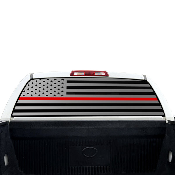 American Flag Rear Window Decal for Toyota Tundra 2007-2021 – Precut Matte Black Vinyl