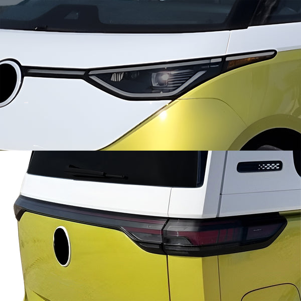 Volkswagen ID. Buzz 2025 Dark Smoke Headlight & Taillight Tint Kit – Precut Vinyl Lens Overlays Film