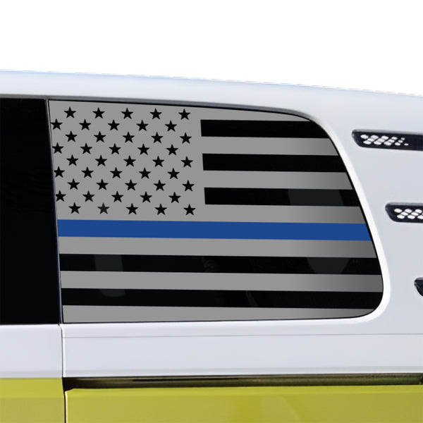 American Flag Quarter Window Decal for Volkswagen ID. Buzz 2025 – Precut Matte Black Vinyl