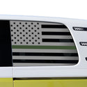 American Flag Quarter Window Decal for Volkswagen ID. Buzz 2025 – Precut Matte Black Vinyl
