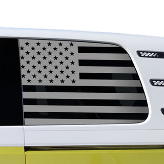 American Flag Quarter Window Decal for Volkswagen ID. Buzz 2025 – Precut Matte Black Vinyl