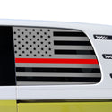 American Flag Quarter Window Decal for Volkswagen ID. Buzz 2025 – Precut Matte Black Vinyl